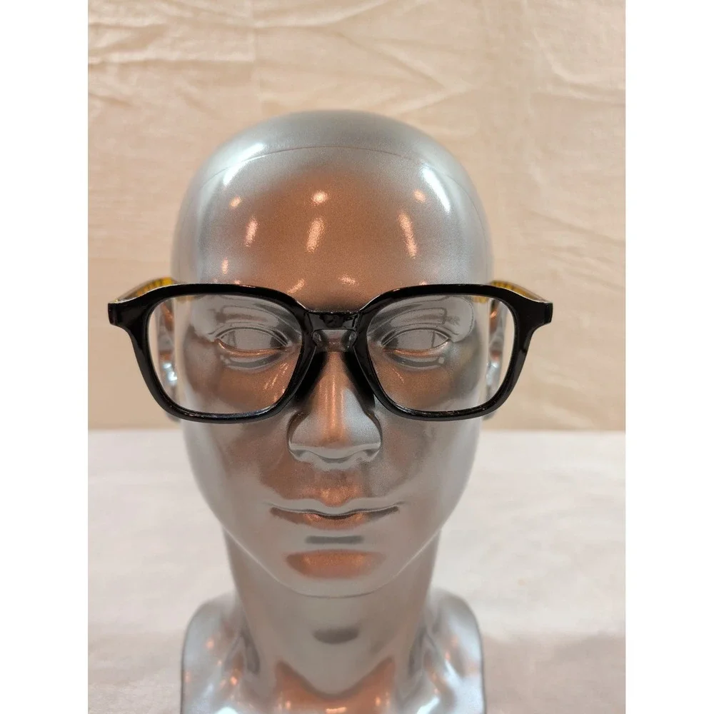 Black Rectangular Reading Glasses Leopard Tortoise Arms (FRAMES ONLY)‎